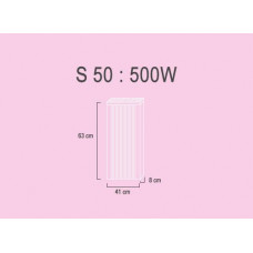 S50  0,5 kw  RAL9010 63/41/8 cm + thermosta(a)t 505 + 410S pieds / voeten