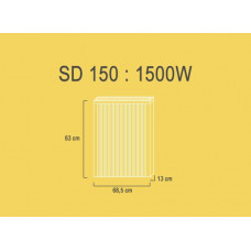 SD150  1,5 kw  RAL9010 63/69/13 cm  + thermostat 505 + 410SD pieds