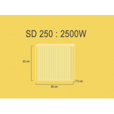 SD250  2,5 kw  RAL9010 63/99/13 cm + thermostat/thermostaat  520