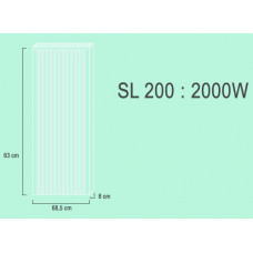 SL200  2,0 kw  RAL9010 122/69/8 cm + Récepteur 714 RF-WIFI
